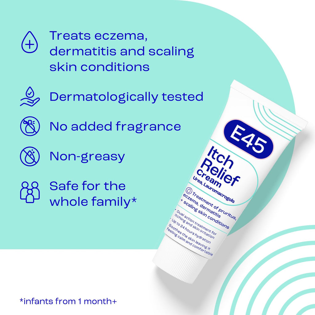 E45 Itch Relief Cream 100g - Anti-Itch Eczema Dermatitis Skin Irritation Relief - Non-Greasy Formula - New - BBE 12/2027