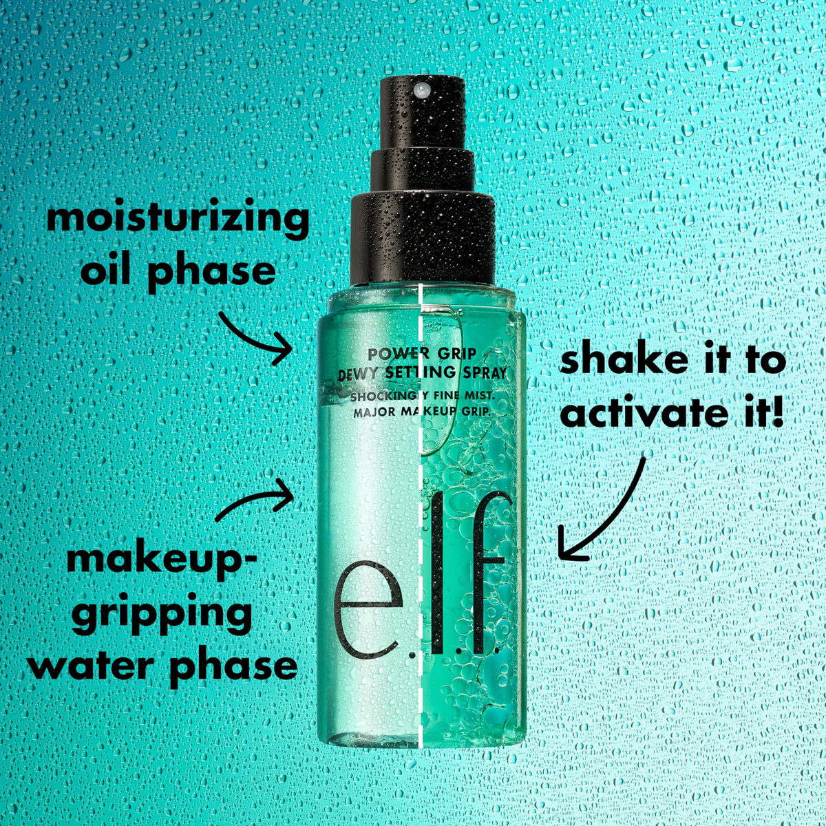e.l.f. Power Grip Dewy Setting Spray - Long-Lasting Makeup Fixer - Hydrating Gripping Finish - 80ml Vegan Cruelty-Free - Damaged Box