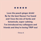 TRIP Sparkling Drink - Low Calorie Vegan Peach Ginger - 12 Pack CBD Infused Beverage - New - BBE 07/2028