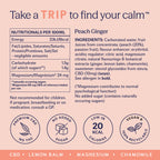 TRIP Sparkling Drink - Low Calorie Vegan Peach Ginger - 12 Pack CBD Infused Beverage - New - BBE 07/2028
