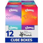 Kleenex Take a Moment Tissues - 12 Cube Boxes Multipack Facial Tissues Bulk Pack - Damaged Box
