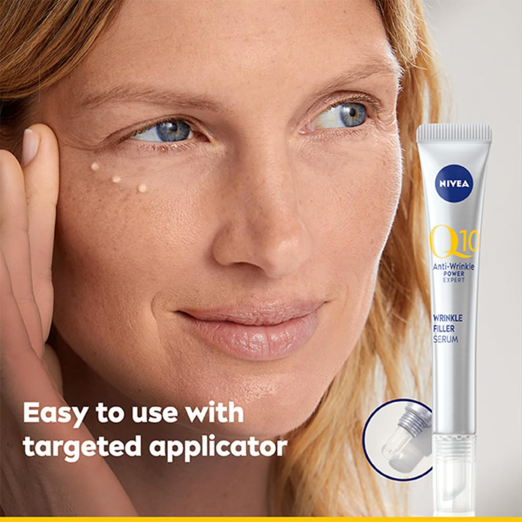 NIVEA Q10 Anti-Wrinkle Power Expert Wrinkle Filler Face Serum - 15ml - Q10 Hyaluronic Acid Anti-Ageing Skin Care - Damaged Box
