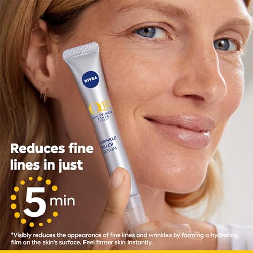 NIVEA Q10 Anti-Wrinkle Power Expert Wrinkle Filler Face Serum - 15ml - Q10 Hyaluronic Acid Anti-Ageing Skin Care - Damaged Box