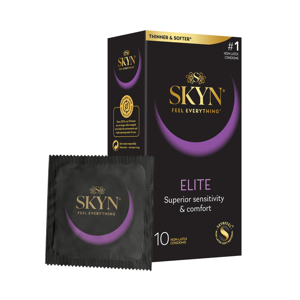SKYN Elite Condoms - Ultra-Thin, Latex-Free, Regular Size, Pack of 10 for Men - New - BBE 03/2030