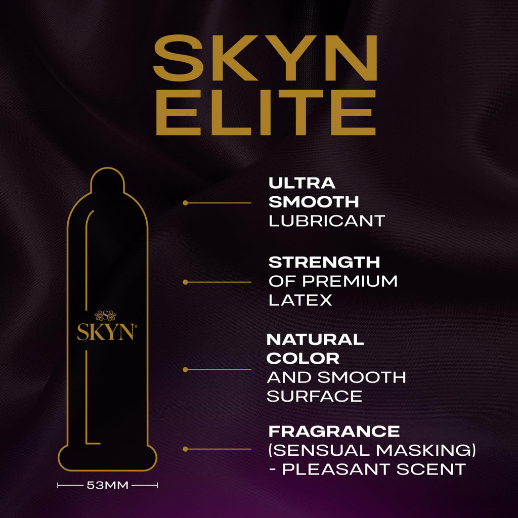 SKYN Elite Condoms - Ultra-Thin, Latex-Free, Regular Size, Pack of 10 for Men - New - BBE 03/2030