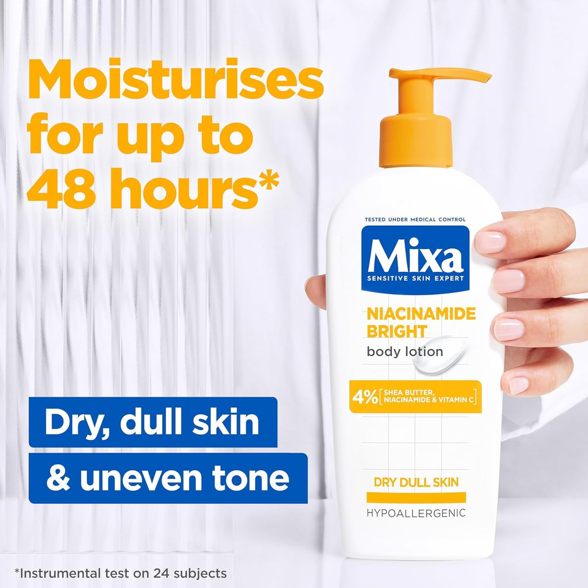 Mixa Body Lotion Niacinamide Brightening Dry Dull Skin Radiance Moisturiser 400ml - New