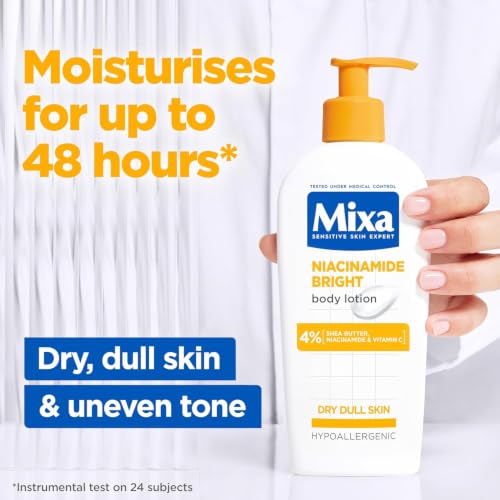 Mixa Body Lotion Niacinamide Brightening Dry Dull Skin Radiance Moisturiser 400ml - New