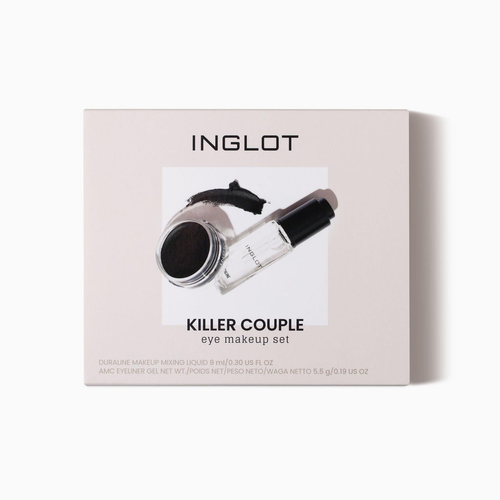 INGLOT Killer Couple Eye Makeup Set - Mascara Black 13.10g - Cosmetic Beauty Gift - Damaged Box