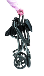 Drive Medical TraveLite Lightweight Travel Wheelchair - Folding Compact Aluminium Transit Transport Chair with Carry Bag - Like New