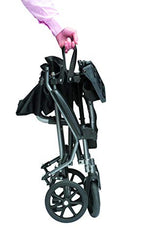 Drive Medical TraveLite Lightweight Travel Wheelchair - Folding Compact Aluminium Transit Transport Chair with Carry Bag - Like New