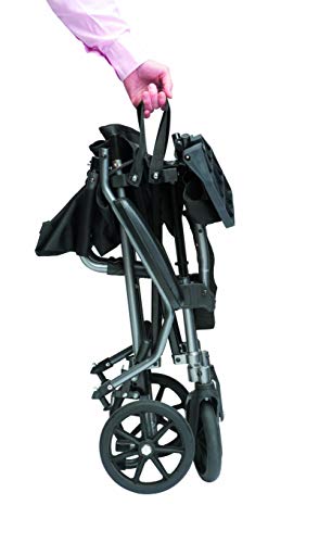 Drive Medical TraveLite Lightweight Travel Wheelchair - Folding Compact Aluminium Transit Transport Chair with Carry Bag - Like New
