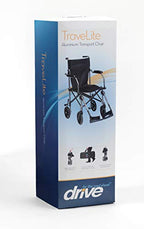 Drive Medical TraveLite Lightweight Travel Wheelchair - Folding Compact Aluminium Transit Transport Chair with Carry Bag - Like New