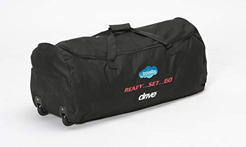 Drive Medical TraveLite Lightweight Travel Wheelchair - Folding Compact Aluminium Transit Transport Chair with Carry Bag - Like New