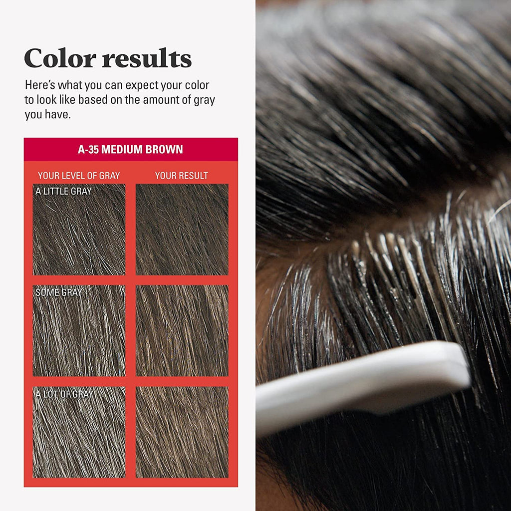 Just for Men Ultra Hair Colour Dye - A35 Medium Brown - Men's Permanent Hair Colorant - Damaged Box