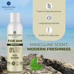 Dermaflora For Him Intensity Deodorant Spray 150ml - Aluminium Free Men's Long-Lasting Odour Protection - New