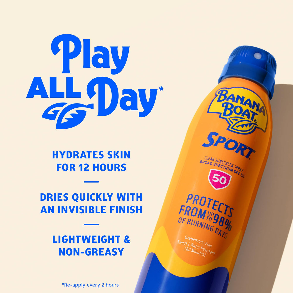 Banana Boat Ultramist Clear Defense Sun Protection Spray SPF 50 - 6 oz Sunscreen Mist UVA UVB - Damaged Box