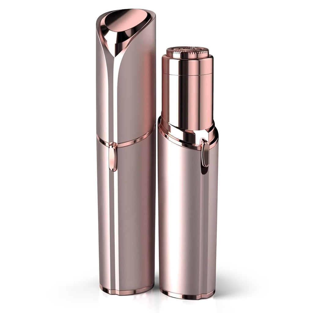 Electric Facial Hair Remover for Women - Painless Face Shaver Peach Fuzz Lips - Rose Gold Portable Hair Removal Device with Light - Damaged Box