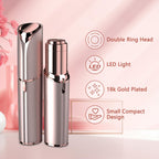 Electric Facial Hair Remover for Women - Painless Face Shaver Peach Fuzz Lips - Rose Gold Portable Hair Removal Device with Light - Damaged Box