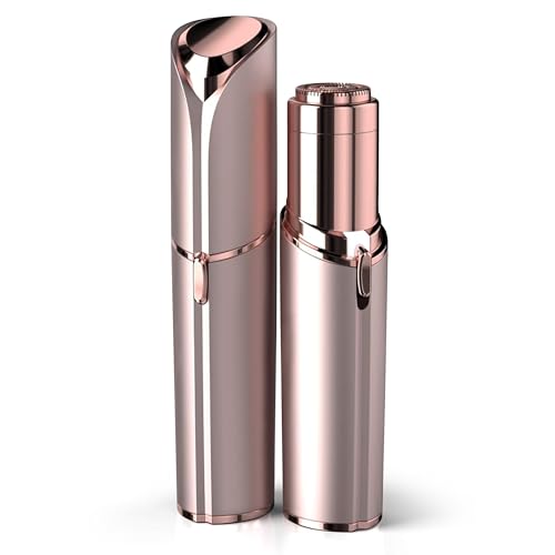 Electric Facial Hair Remover for Women - Painless Face Shaver Peach Fuzz Lips - Rose Gold Portable Hair Removal Device with Light - Damaged Box