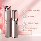 Electric Facial Hair Remover for Women - Painless Face Shaver Peach Fuzz Lips - Rose Gold Portable Hair Removal Device with Light - Damaged Box