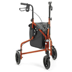 Days Tri Wheel Walker Rollator - Foldable Mobility Aid with Bag - Red 3 Wheel Walking Frame - Very Good