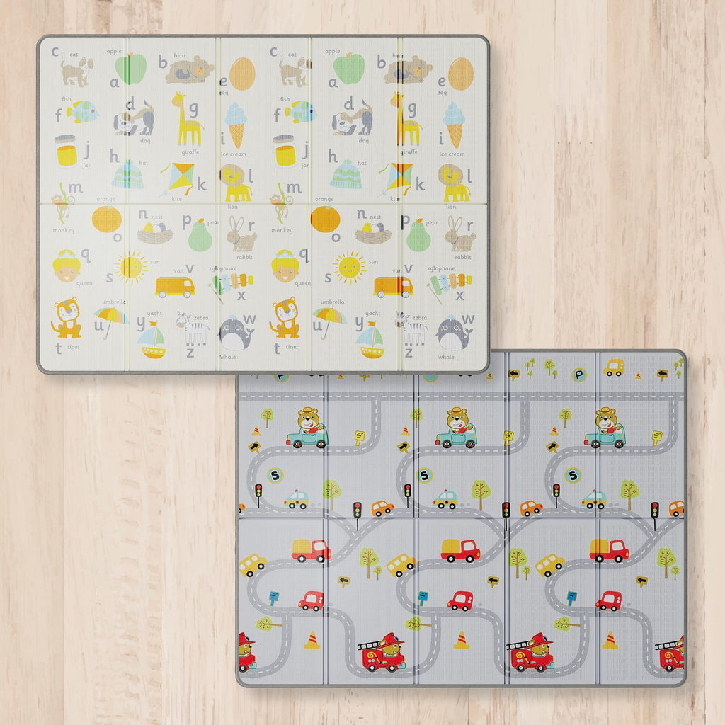 Reversible Baby Toddler Play Mat - Alphabet Roads, Extra Thick 1.3cm Foam, Waterproof, 200x150cm Antislip - Like New