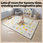 Reversible Baby Toddler Play Mat - Alphabet Roads, Extra Thick 1.3cm Foam, Waterproof, 200x150cm Antislip - Like New
