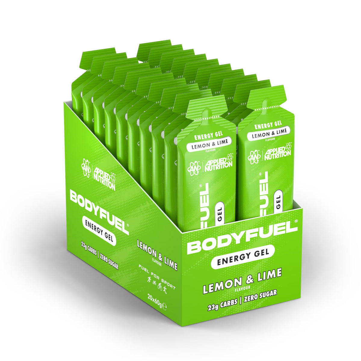 Applied Nutrition BodyFuel Energy Gel - Lemon & Lime, Sugar Free, Carbs, Sport Fuel 20x 60g Units - Damaged Box - BBE 05/2028