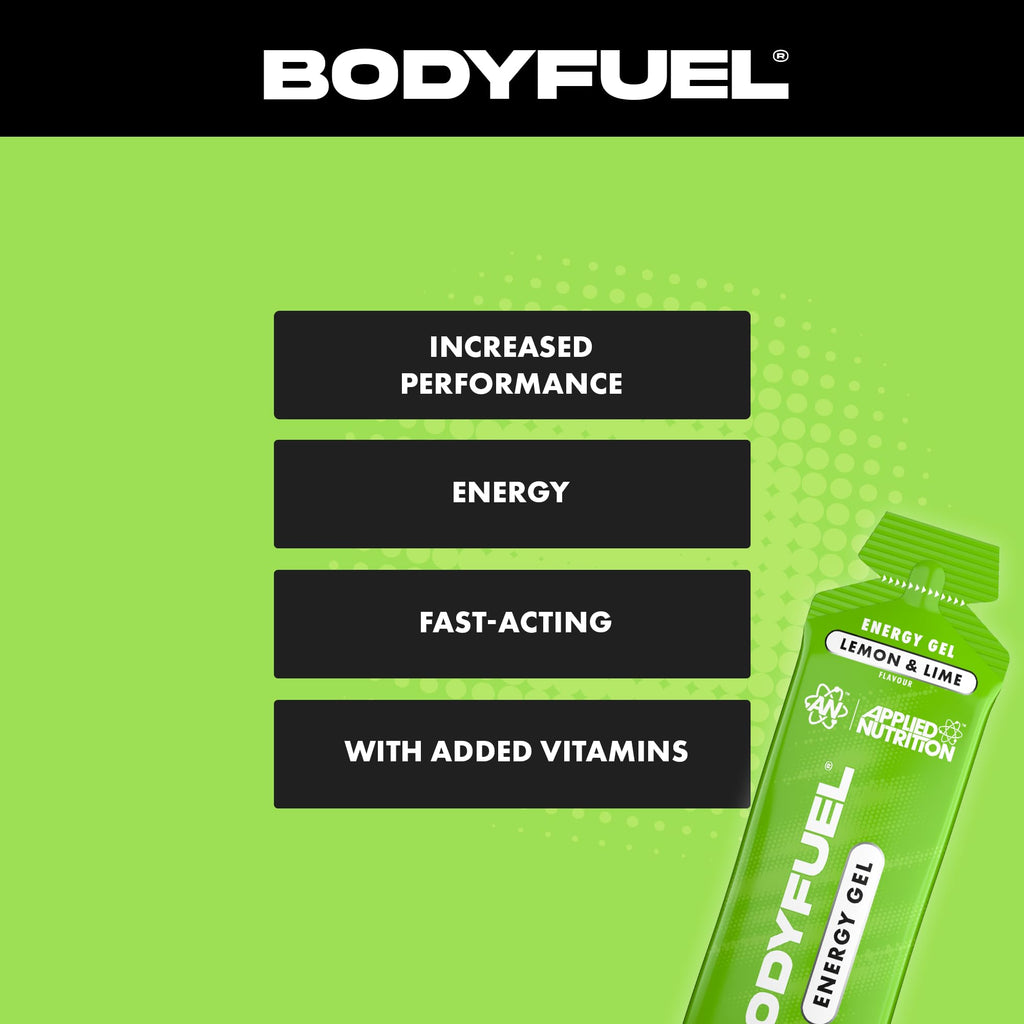 Applied Nutrition BodyFuel Energy Gel - Lemon & Lime, Sugar Free, Carbs, Sport Fuel 20x 60g Units - Damaged Box - BBE 05/2028