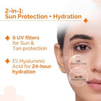 The Derma Co 1% Hyaluronic Gel Sun Cream SPF 50 - Factor 50 Face Sunscreen, No White Cast, Lightweight, 80g - New