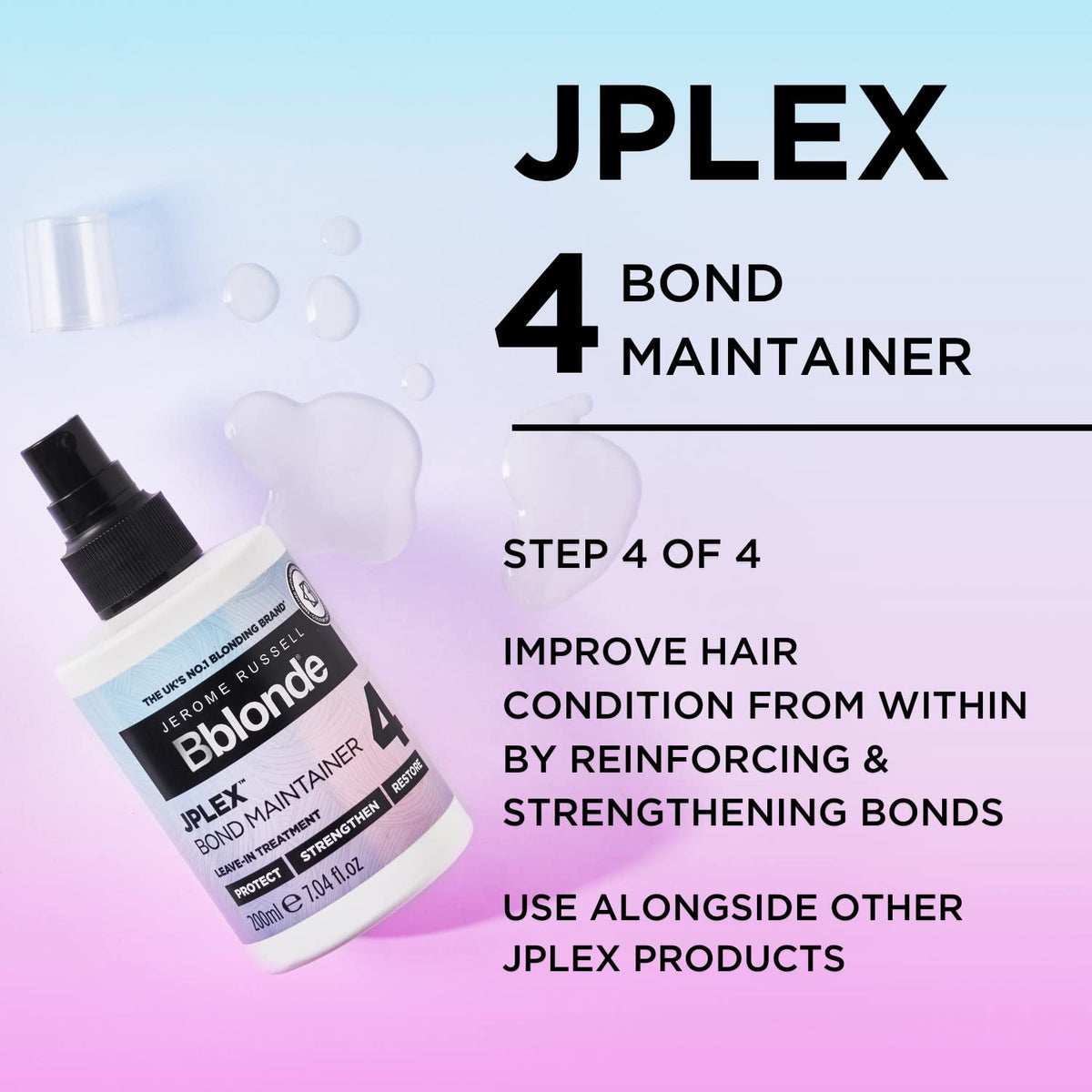 Jerome Russell Bblonde JPLEX 4 Bond Maintainer - Strengthen & Repair Hair Treatment 200ml - Damaged Box