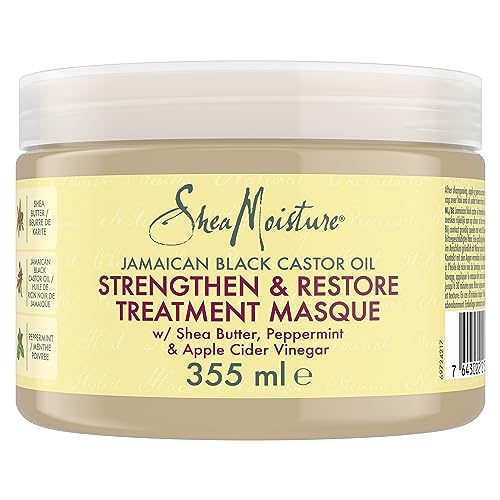 SheaMoisture Jamaican Black Castor Oil Strengthen & Restore Hair Treatment Mask - 355ml Deep Conditioner for Damaged Hair - New