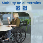 Days Self Propelled Folding Wheelchair - Lightweight Aluminium Adult Mobility Aid - Removable Footrests - Silver/Blue Compact Travel Chair - Damaged Box