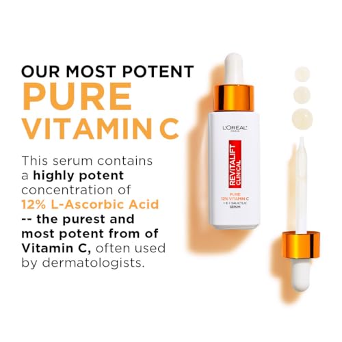 L'Oreal Paris Revitalift Clinical 12% Pure Vitamin C Serum - 30ml Face Anti-Ageing Brightening Skin Care - Damaged Box