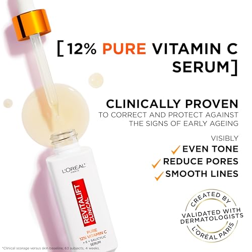 L'Oreal Paris Revitalift Clinical 12% Pure Vitamin C Serum - 30ml Face Anti-Ageing Brightening Skin Care - Damaged Box