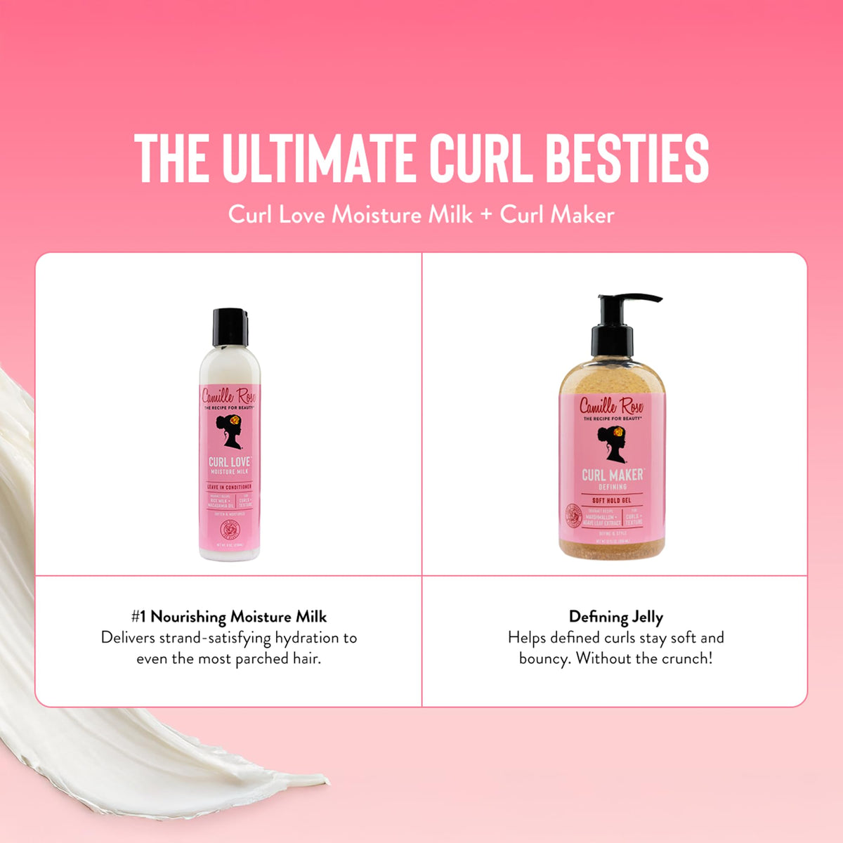 Camille Rose Curl Love Moisture Milk Leave-In Conditioner - 240ml Hydrating Hair Treatment - New