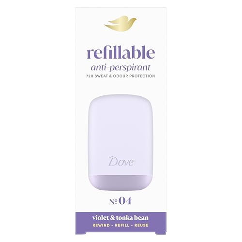 Dove Violet & Tonka Bean Anti-Perspirant Starter Kit - 72h Odour Protection - Women's Deodorant Stick - 1 Case, 1 x 35ml Refill - Damaged Box