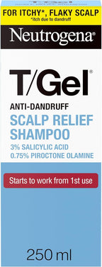 Neutrogena T/Gel Scalp Relief Anti-Dandruff Shampoo 250ml - 3% Salicylic Acid - Psoriasis & Dermatitis Treatment - Damaged Box