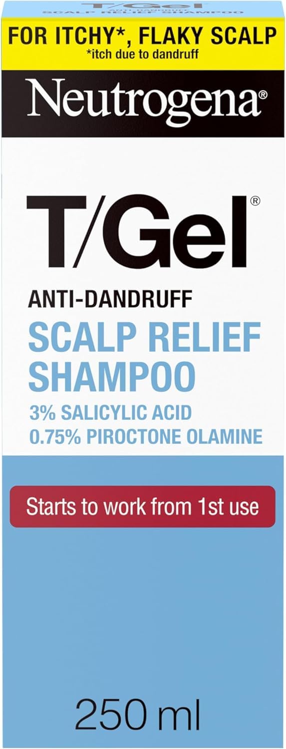 Neutrogena T/Gel Scalp Relief Anti-Dandruff Shampoo 250ml - 3% Salicylic Acid - Psoriasis & Dermatitis Treatment - Damaged Box
