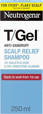 Neutrogena T/Gel Scalp Relief Anti-Dandruff Shampoo 250ml - 3% Salicylic Acid - Psoriasis & Dermatitis Treatment - Damaged Box
