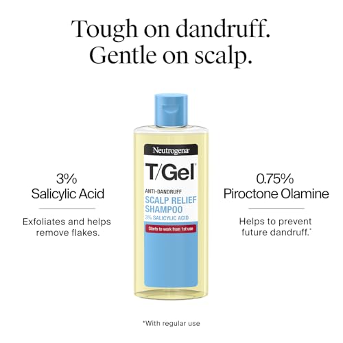 Neutrogena T/Gel Scalp Relief Anti-Dandruff Shampoo 250ml - 3% Salicylic Acid - Psoriasis & Dermatitis Treatment - Damaged Box