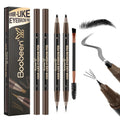 Boobeen Waterproof Eyebrow Pen - Dual-Ended Eyeliner Brow Pencil with Brush - Long Lasting Hair-Like - Dark Brown - 2 Pack - New