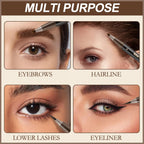 Boobeen Waterproof Eyebrow Pen - Dual-Ended Eyeliner Brow Pencil with Brush - Long Lasting Hair-Like - Dark Brown - 2 Pack - New