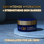 NIVEA Q10 Anti-Wrinkle 60+ Extra Nourishing Night Cream 50ml - Deeply Restoring Face Cream for Dry Skin - Damaged Box