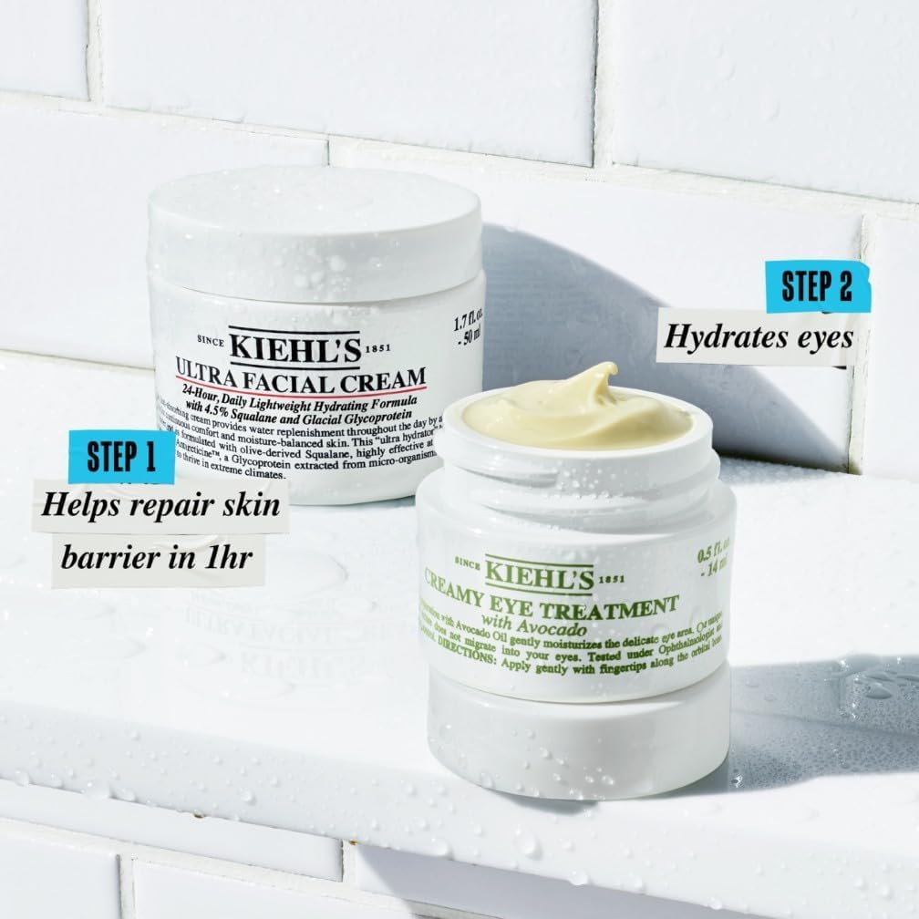 Kiehl's Creamy Eye Treatment with Avocado - Under Eye Cream - Hydrating Moisturiser 14ml + 7ml Duo Pack - New