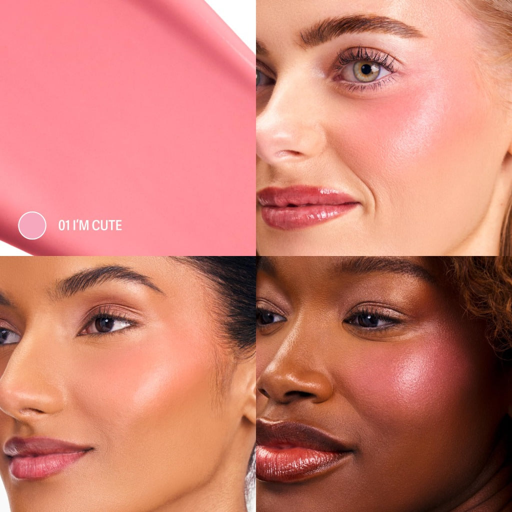 Sacheu Cheek STAY-N Liquid Blush - Soft Pink - Dewy Finish - I'm Cute - Long-Lasting Face Makeup - New