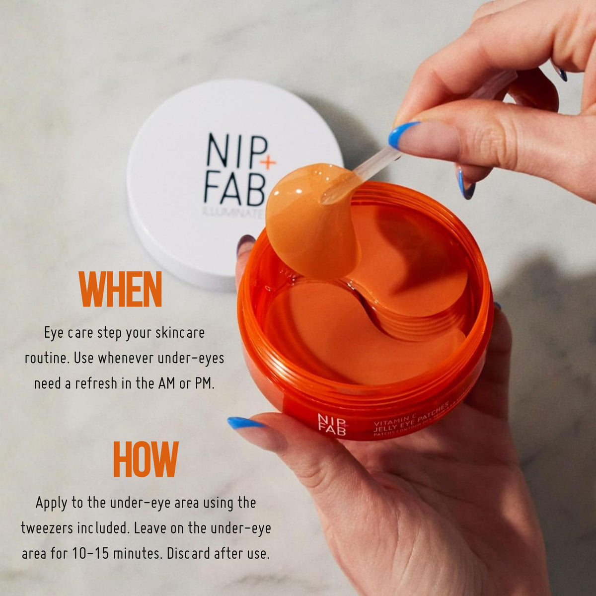 Nip+Fab Vitamin C Jelly Eye Patches - Brightening Hydrating Under Eye Pads - 20 Pairs - New