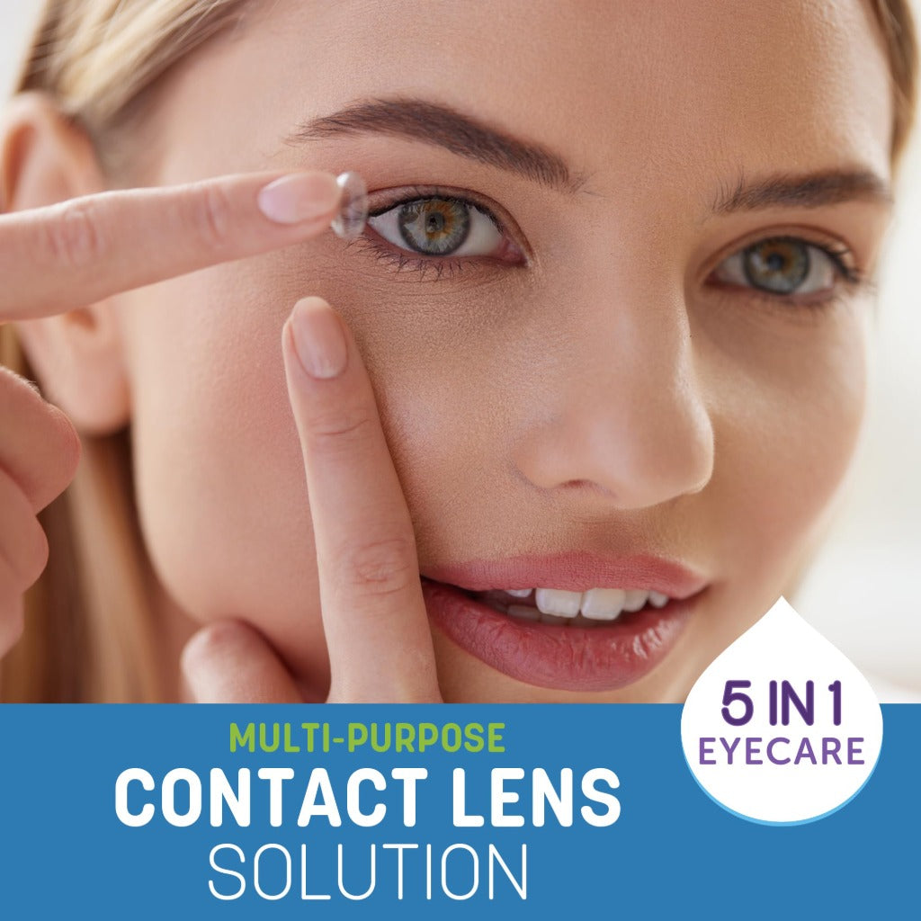 TheraTears Multi-Purpose Contact Lens Solution 360ml - Daily Cleaner & Disinfectant for Soft Lenses - Damaged Box - BBE 03/2028