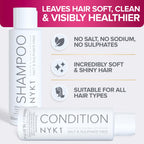 NYK1 Salt & Sulphate Free Hair Shampoo & Conditioner Set 500ml x2 - Vegan Friendly Colour Safe - New