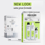 Nioxin System 2 Scalp & Hair Thickening Kit - Shampoo, Conditioner, Treatment - Natural Hair, Progressed Thinning 150+150+40ml - Damaged Box